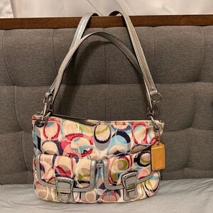 Coach Poppy Multi Signature Ikat Hippie shoulder bag, style number 19874